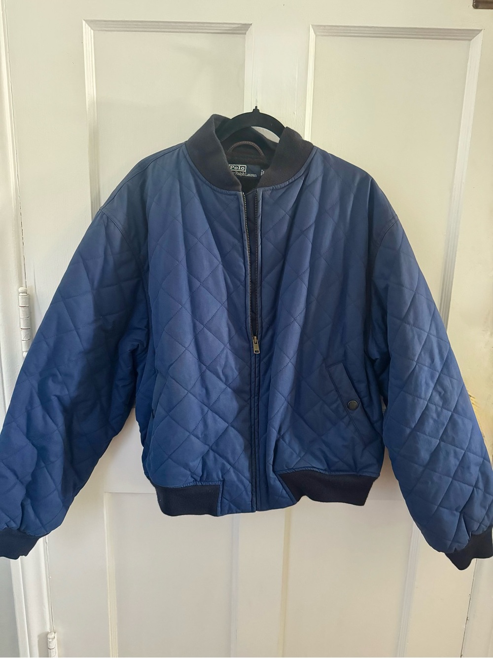Vintage Men’s Polo Ralph Lauren Cotton Bomber Jacket w/wool fleece lining Size L